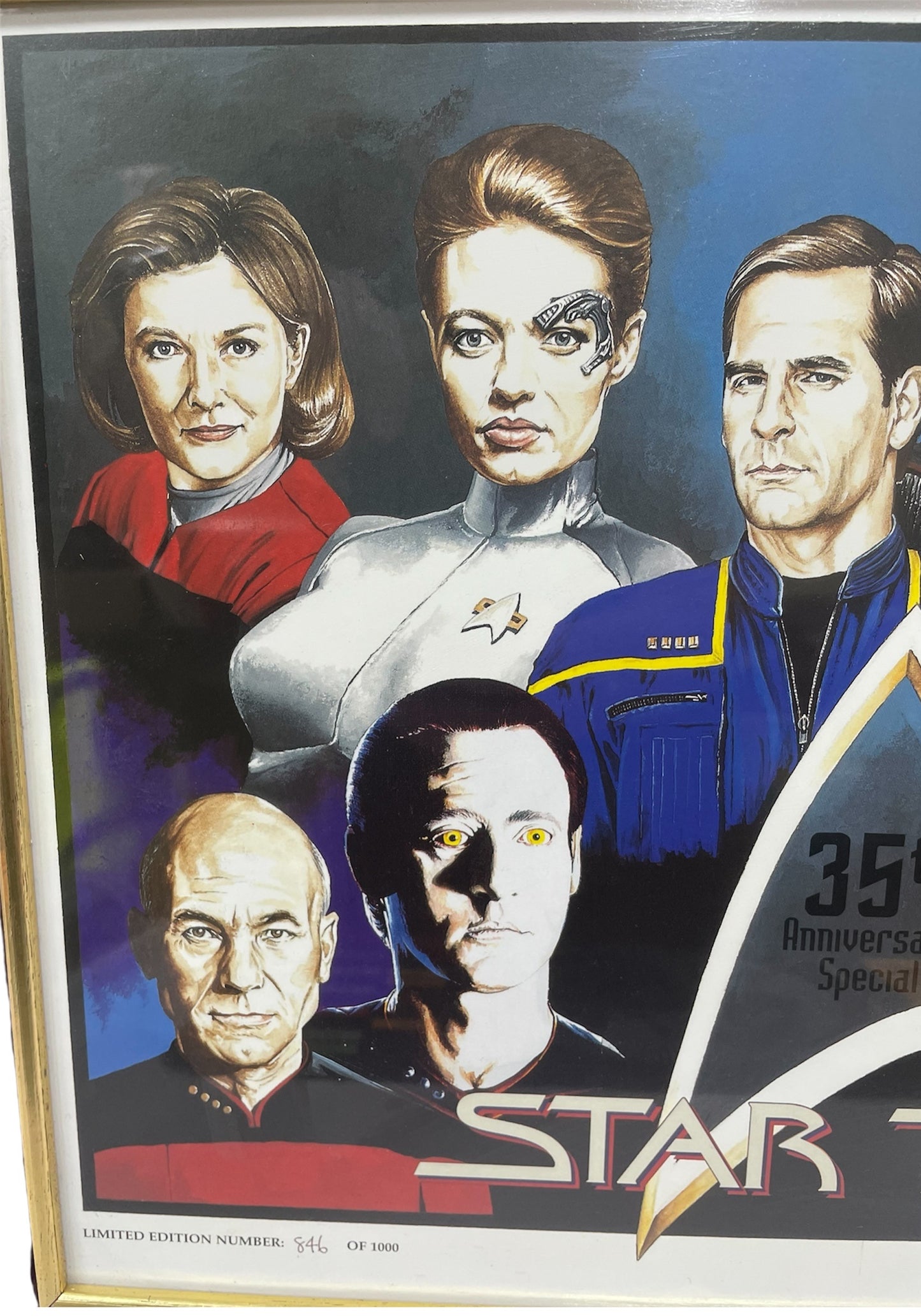 Vintage 2001 Star Trek 35th Anniversary Limited Edition Print By Artist Rob Larson Signed &amp; Framed With Certificate Of Authenticity