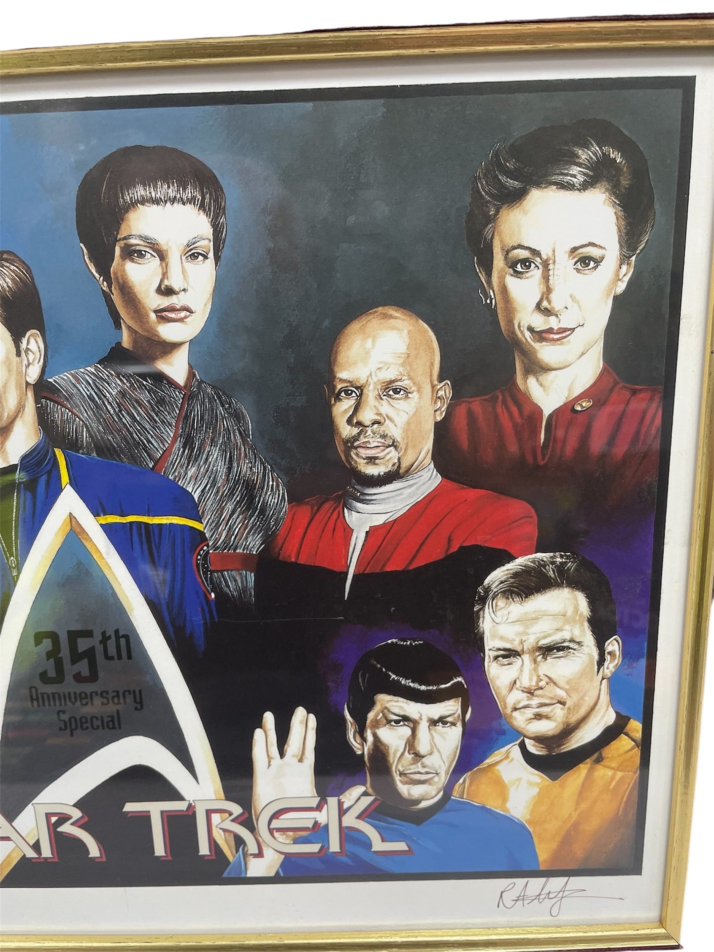 Vintage 2001 Star Trek 35th Anniversary Limited Edition Print By Artist Rob Larson Signed &amp; Framed With Certificate Of Authenticity