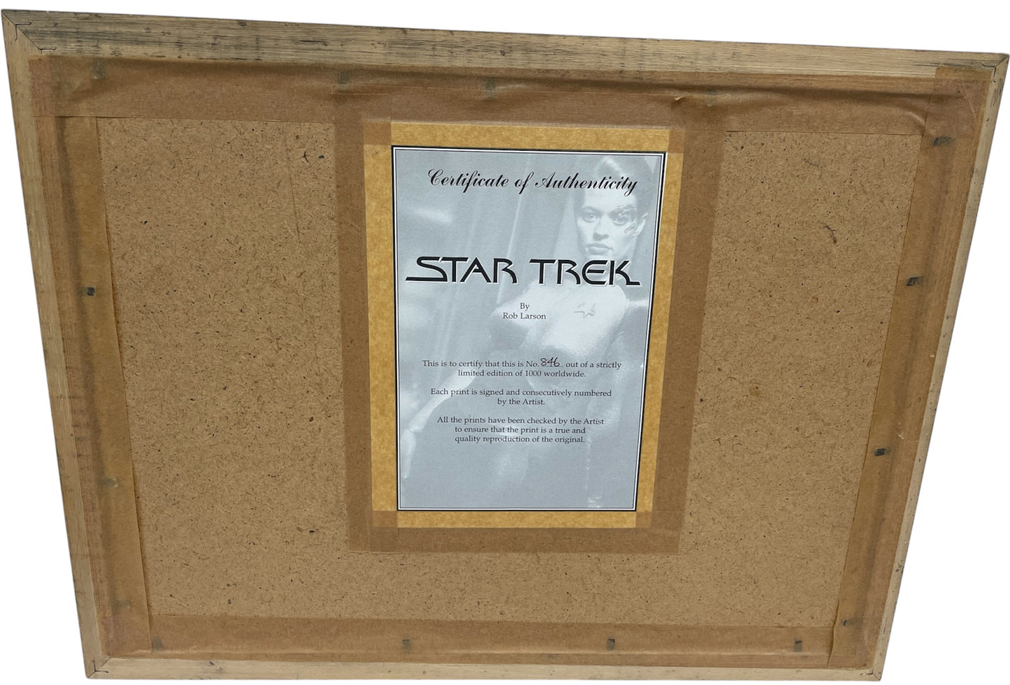 Vintage 2001 Star Trek 35th Anniversary Limited Edition Print By Artist Rob Larson Signed &amp; Framed With Certificate Of Authenticity