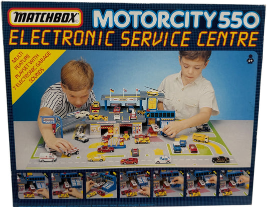 Vintage 1989 Matchbox Motorcity 550 Electronic Service Centre - New In Box - Shop Stock Room Find