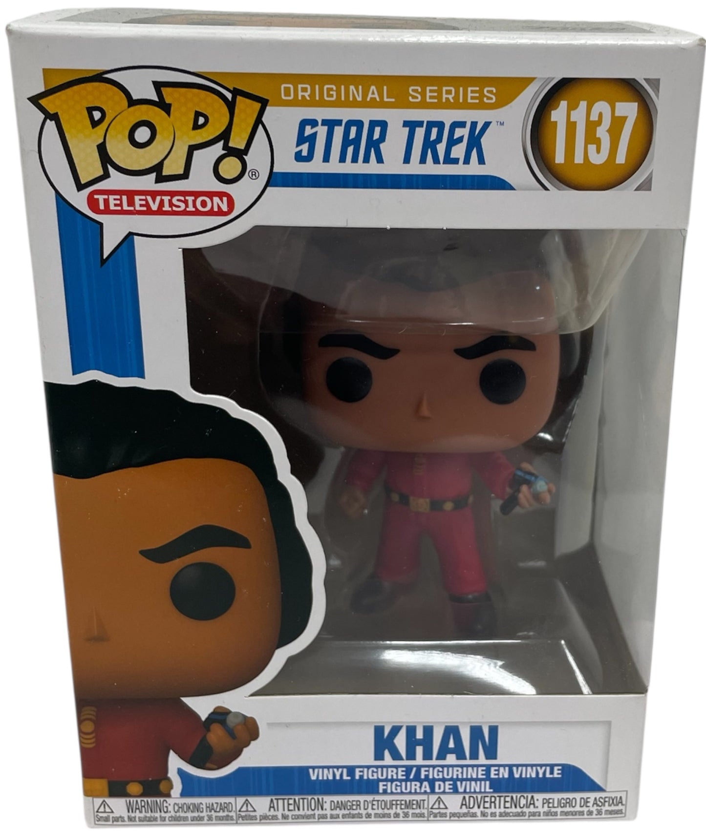 Funko 2021 Star Trek The Original Series Khan Noonian Singh Pop Television Vinyl Figure No. 1137 - Brand New Ex Shop Stock