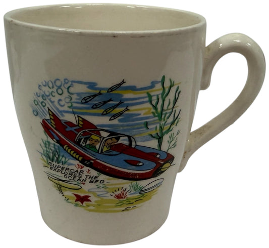 Vintage Keele St Pottery1962 Gerry Andersons A P Films Supercar Small Mug - Fantastic Condition - Ultra Rare Item