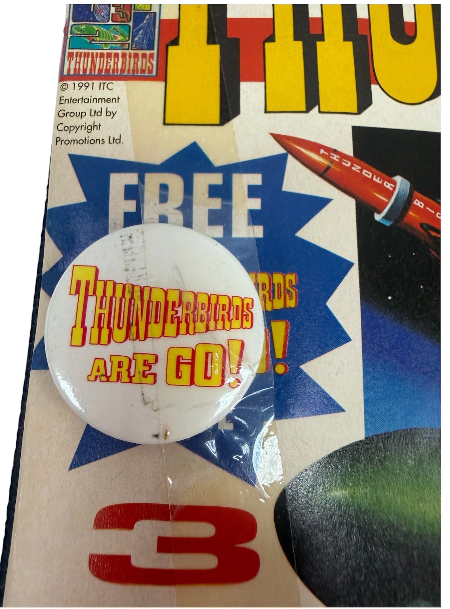 Vintage Gerry Andersons Thunderbirds Comic Magazine Issue No.1 October 19th 1991 With Free Gift -Ex Shop Stock (Grade 8.5)