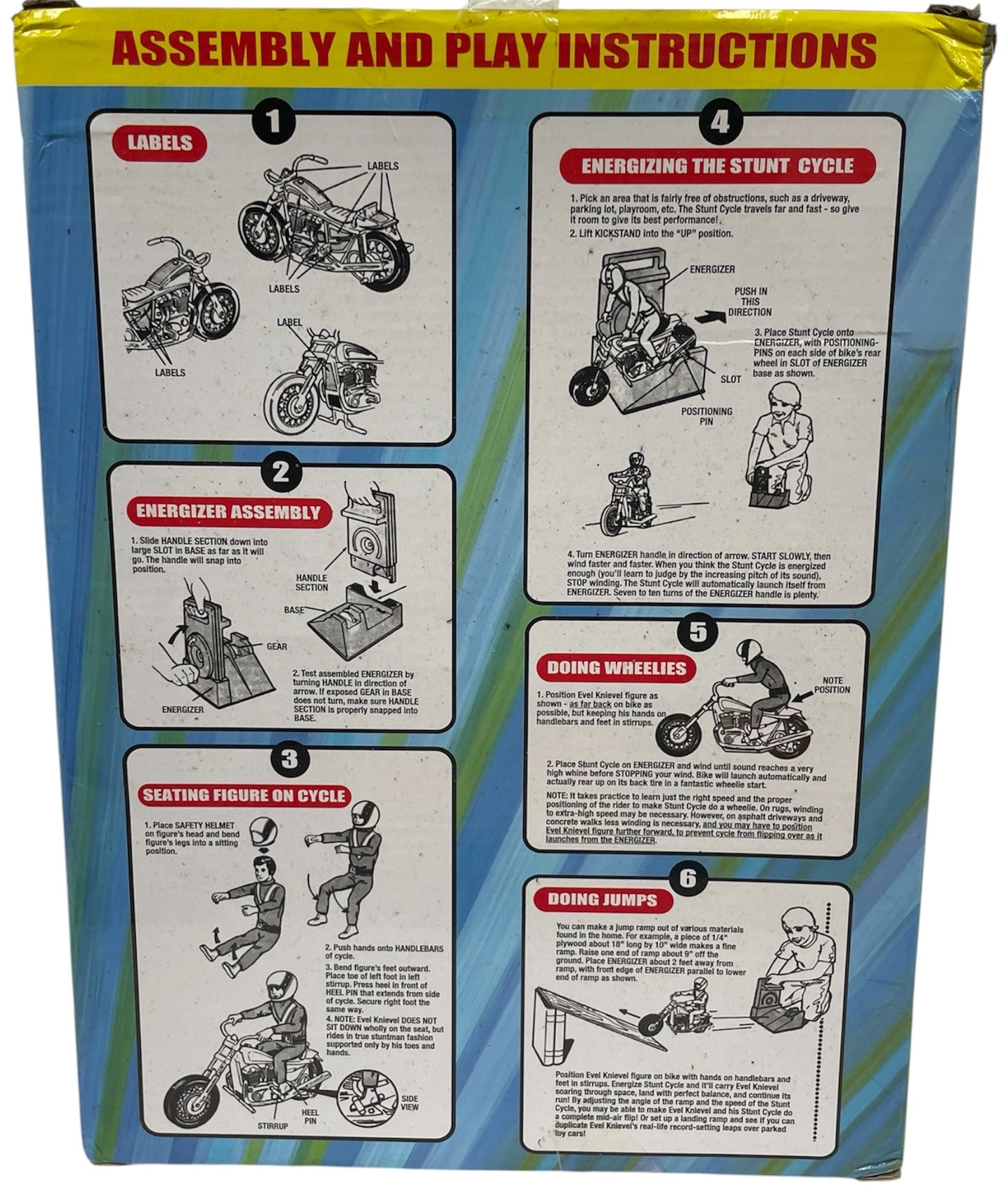 Classic Retro Reissue Evel Knievel King Of The Stuntmen Stunt Cycle Bike Complete With Evel Knievel Figure And Gyro Energizer - New In Box - Unsold Shop Stock