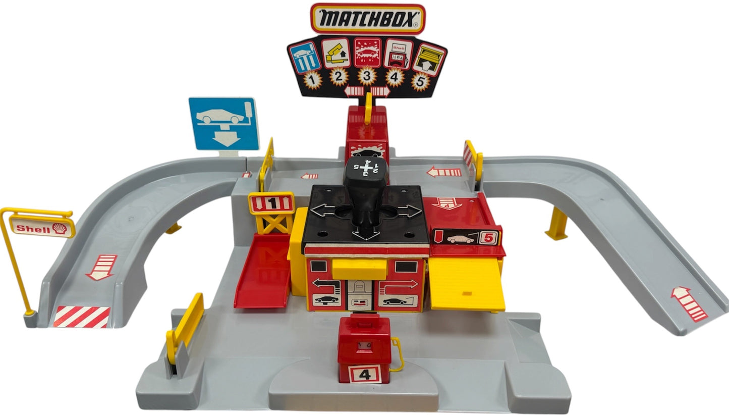 Vintage 1985 Matchbox Gearshift Garage - Electro Service Centre Vehicle Action Playset - Former Shop Counter Display Item