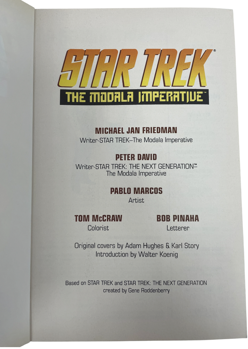 Vintage 1992 Star Trek TOS &amp; TNG - The Modala Imperative - Graphic Comic Strip Novel - Former Shop Stock