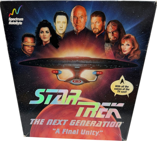 Vintage 1994 Star Trek The Next Generation A Final Unity PC CD-Rom Game -Former Shop Counter Display Item