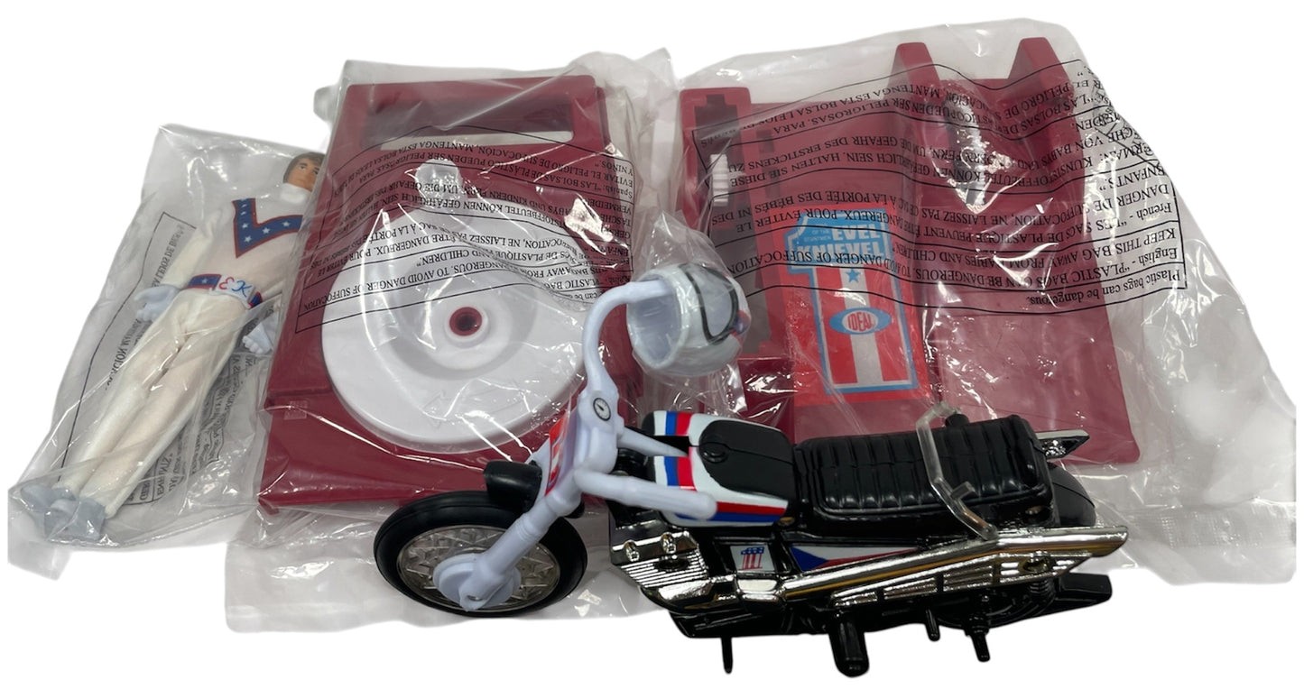 Classic Retro Reissue Evel Knievel King Of The Stuntmen Stunt Cycle Bike Complete With Evel Knievel Figure And Gyro Energizer - New In Box - Unsold Shop Stock
