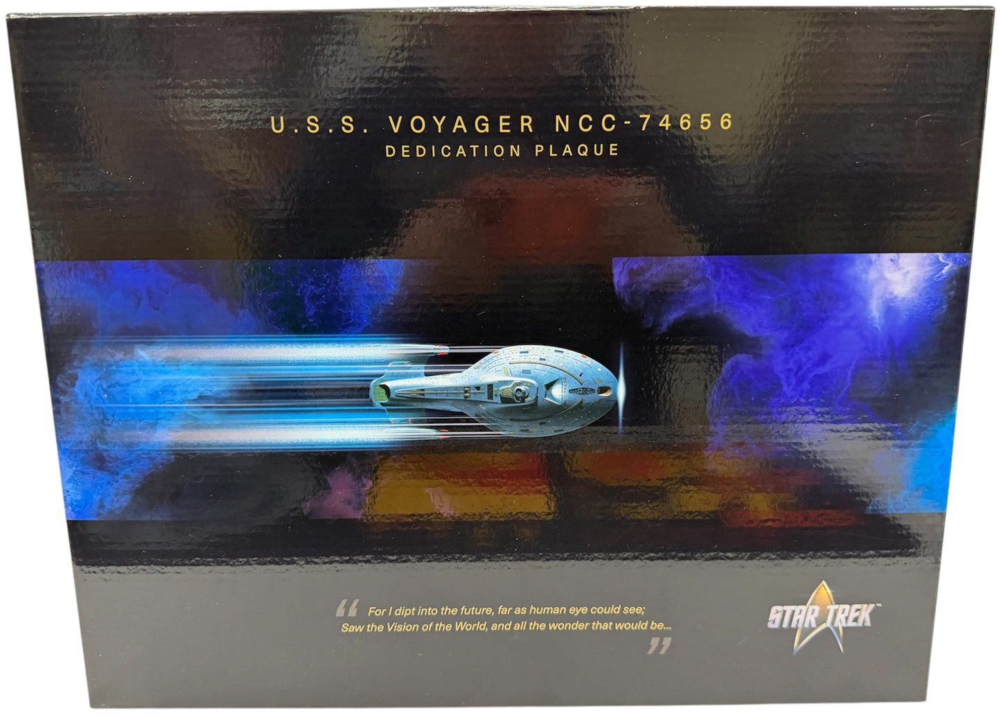Star Trek 2025 _ Master Replicas - The U.S.S. Voyager NCC-74656 1:1 Scale Dedication Plaque - Brand New Factory Sealed.