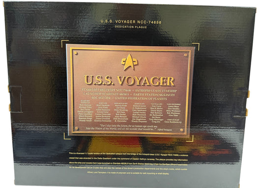 Star Trek 2025 _ Master Replicas - The U.S.S. Voyager NCC-74656 1:1 Scale Dedication Plaque - Brand New Factory Sealed.