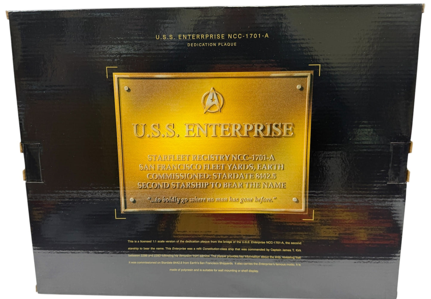 Star Trek 2025 _ Master Replicas - The U.S.S. Enterprise NCC-1701-A 1:1 Scale Dedication Plaque - Brand New Factory Sealed