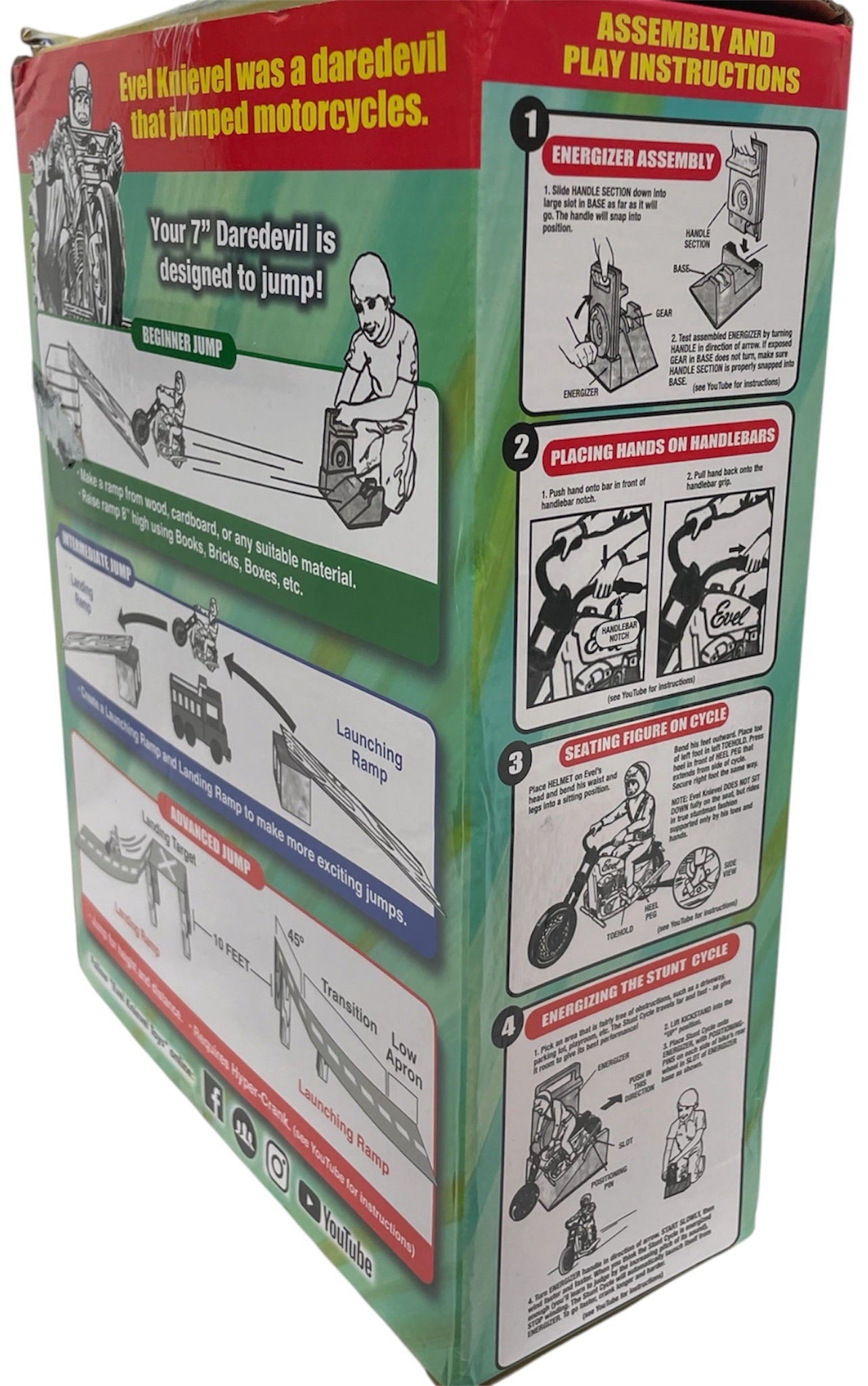 Classic Retro Evel Knievel King Of The Stuntmen Stunt Cycle Trail Bike Edition - Complete With Evel Knievel Figure And Gyro Energizer - New In Box - Unsold Shop Stock