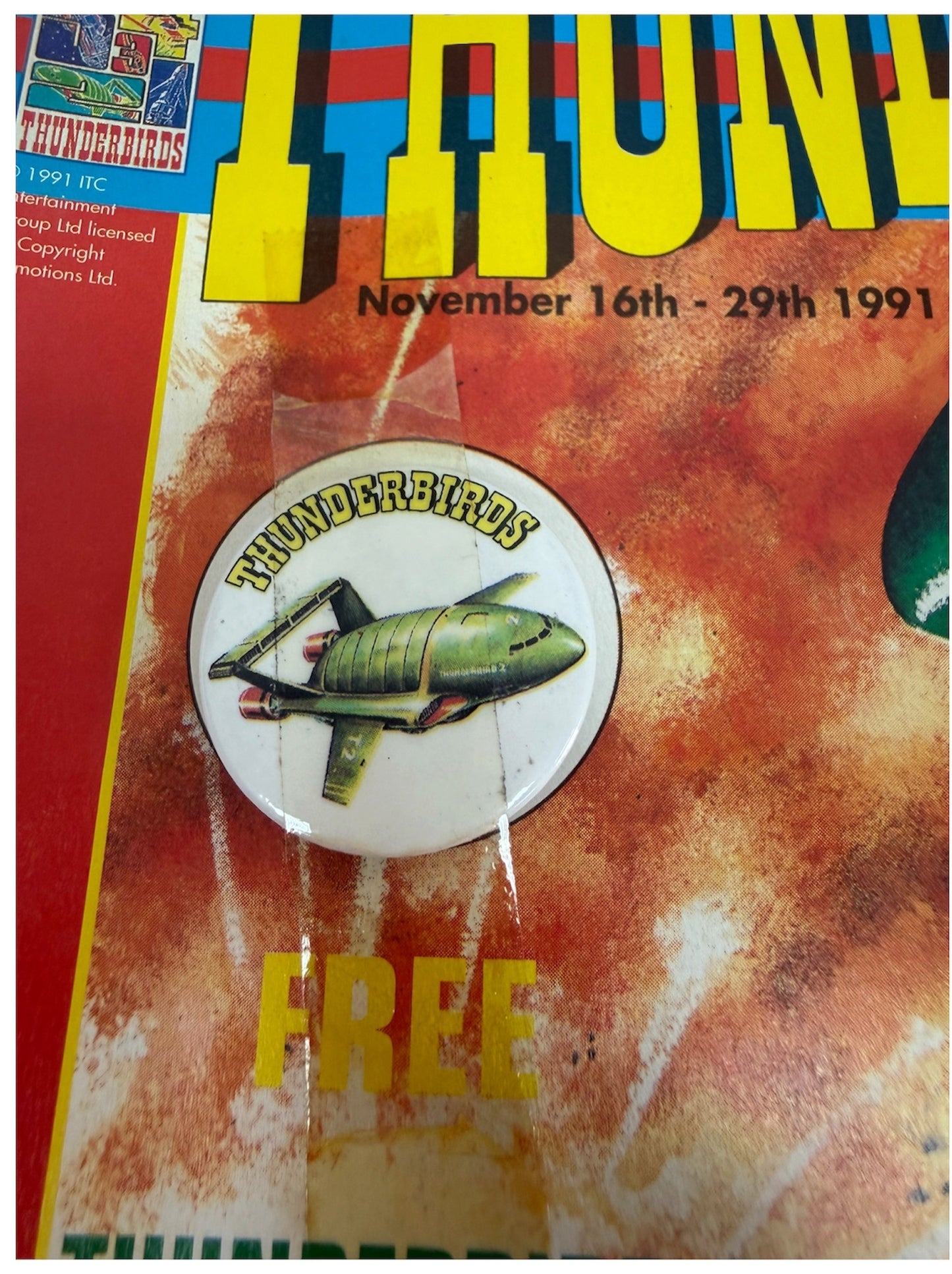 Vintage Gerry Andersons Thunderbirds Comic Magazine Issue No.3 November 29th 1991 With Free Gift - Ex Shop Stock (Grade 8.5).