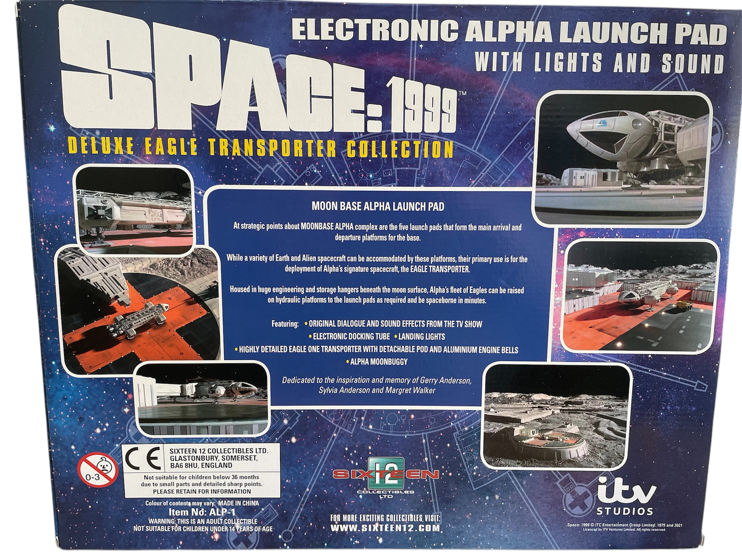 2021 Sixteen 12 Gerry Andersons Space 1999 Electronic Alpha Moonbase Launch Pad With Lights And Sounds And Includes A Micro Eagle One Transporter Highly Detailed Collectors Model - Brand New Factory Sealed