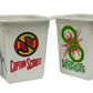 Vintage 1993 Gerry Andersons Captain Scarlet And The Mysterons Set Of 4 Empty Yoghurt Pots