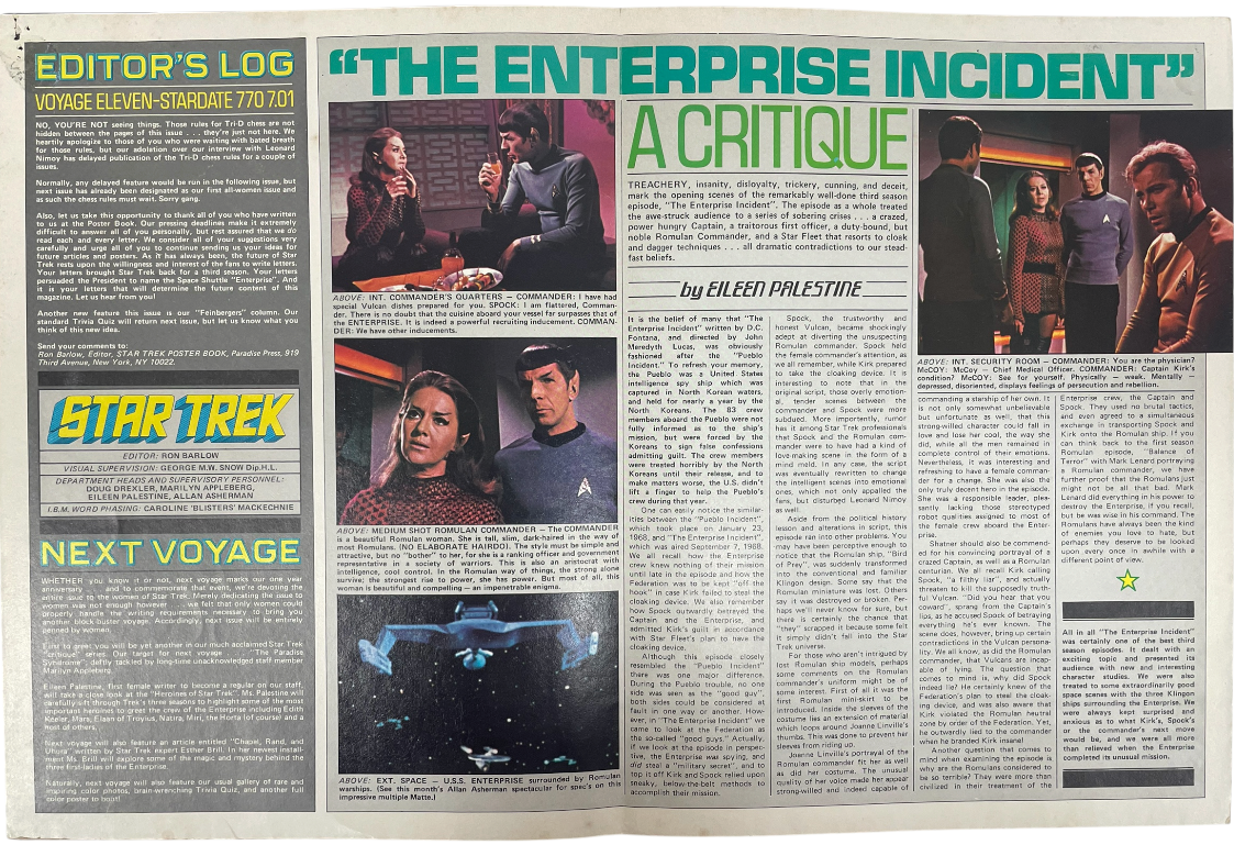 Vintage 1977 Star Trek The Original Series Giant Poster Book Voyage Eleven Stardate 7707.01.