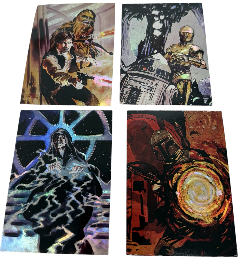 Vintage 1996 Topps Star Wars Finest Series - Matrix 4 Chase Holofoil Card Set - Mint Condition - Ex Shop Stock