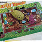 Vintage 1950's Mechanical Tin Toy - Lucky Mouse With Snow White And The Seven Dwarfs Background - Complete And Fully Working In The Original Box