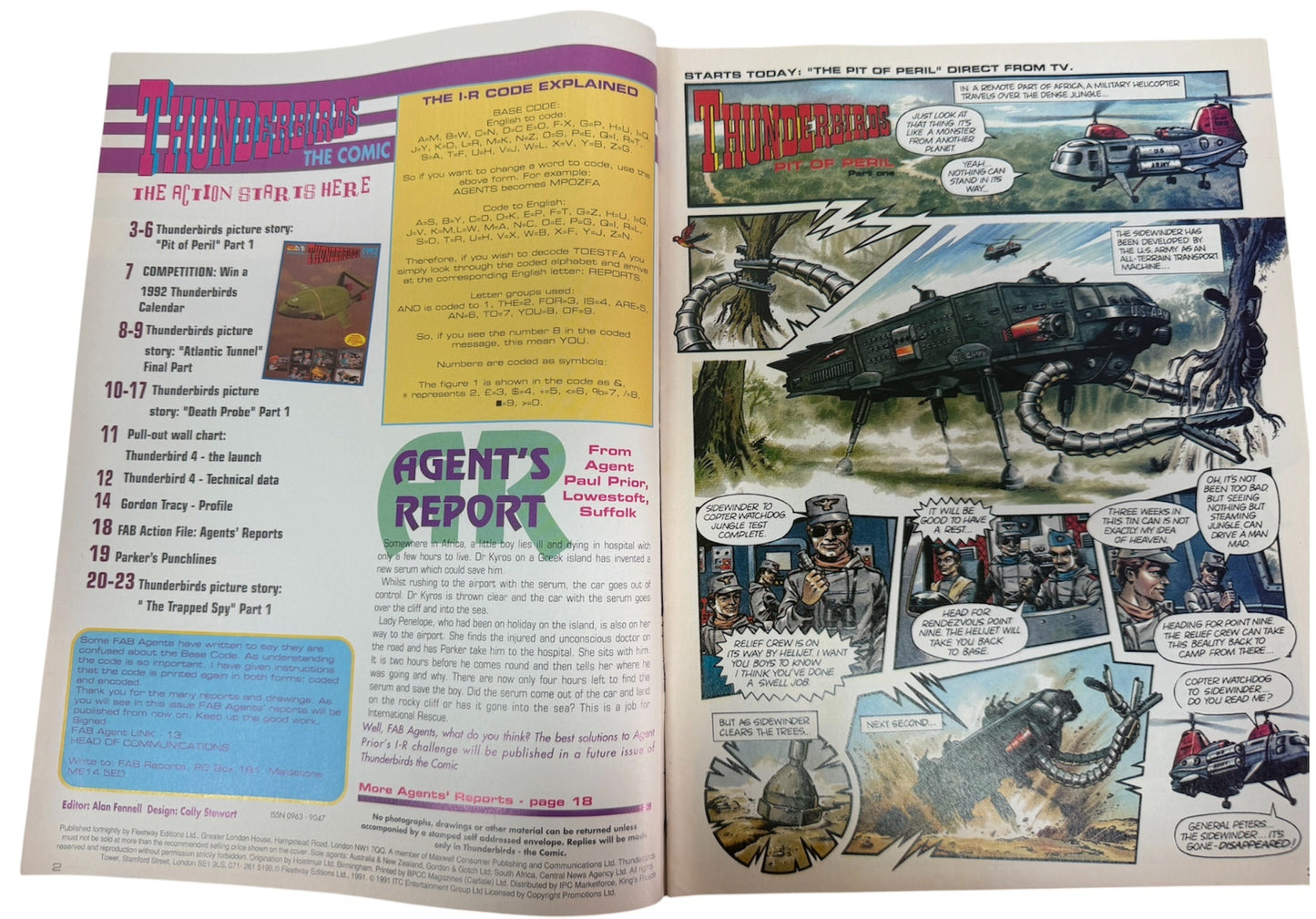 Vintage Gerry Andersons Thunderbirds Comic Magazine Issue No.3 December 13th 1991 - Ex Shop Stock (Grade 9.0)