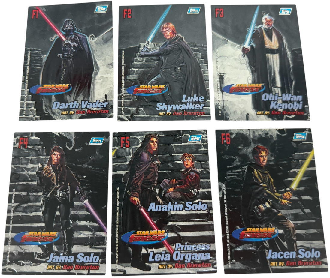 Vintage 1996 Topps Star Wars Finest Series - Set Of 6 Foil Embossed Chase Card Set - Mint Condition - Ex Shop Stock