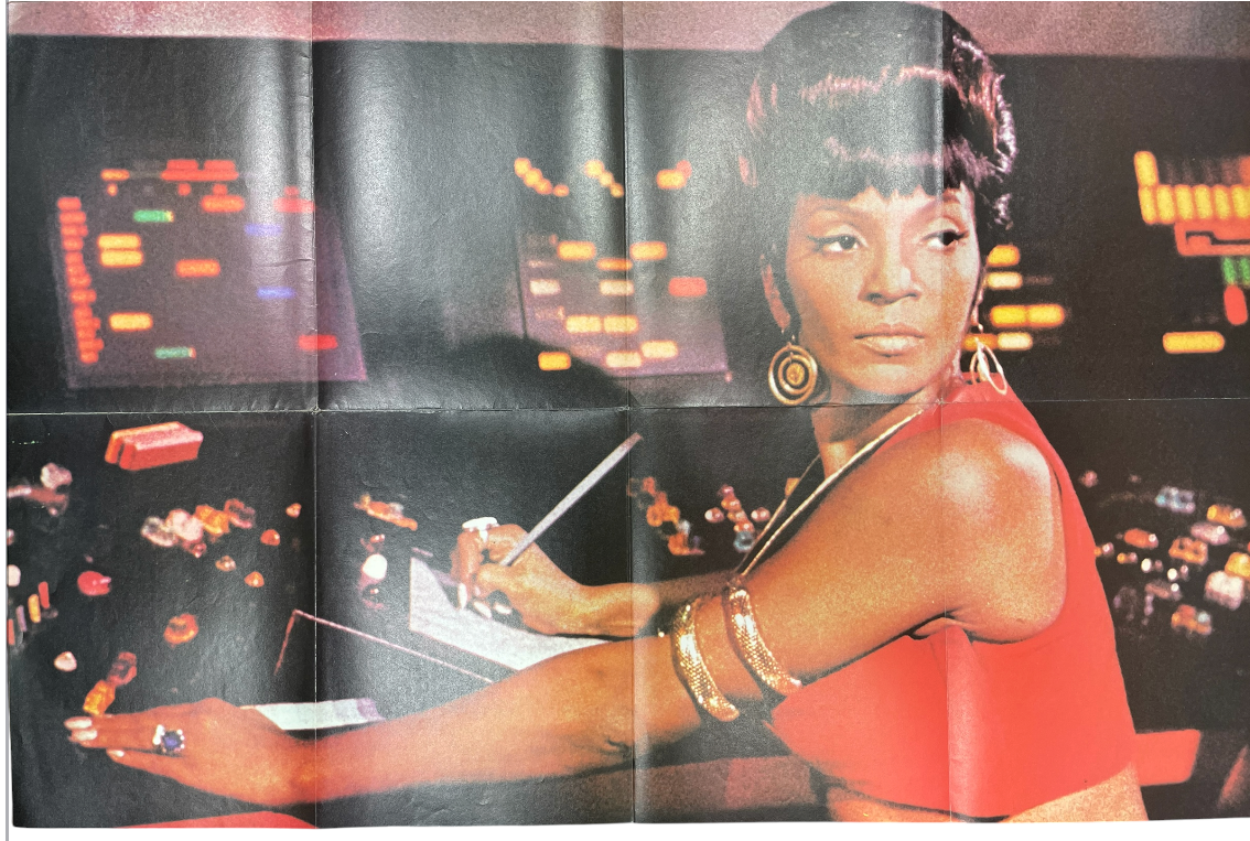 Vintage 1977 Star Trek Giant Poster Book Voyage Nine Stardate 7705.01 Lieutenant Uhura.