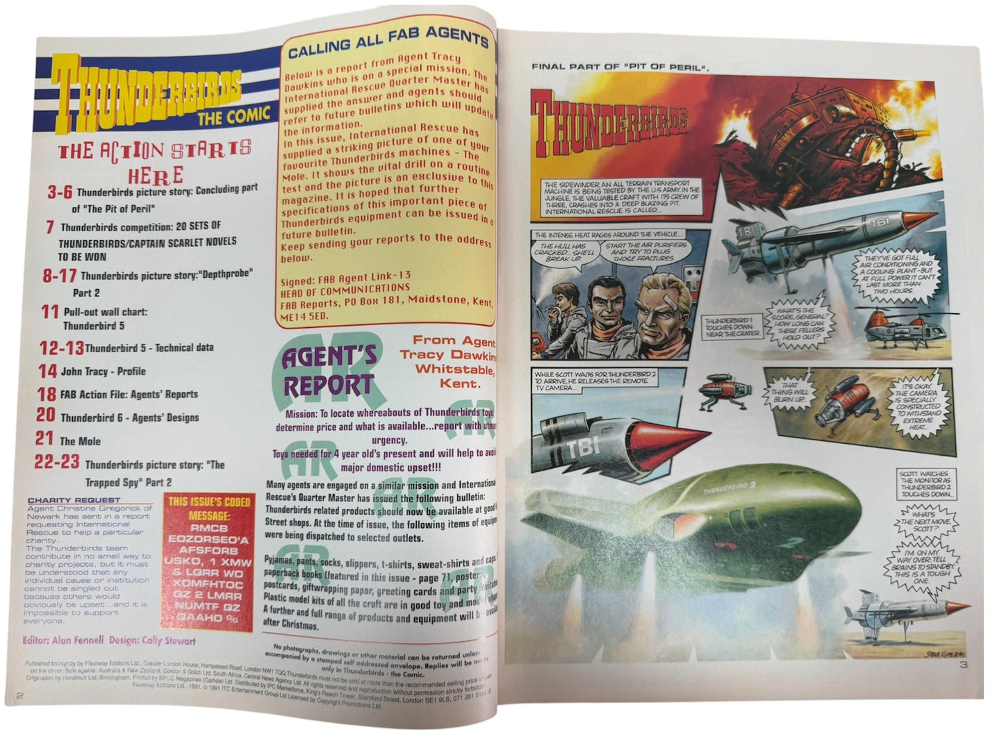 Vintage Gerry Andersons Thunderbirds Comic Magazine Issue No.5 December 27th 1991 - Ex Shop Stock (Grade 9.0).