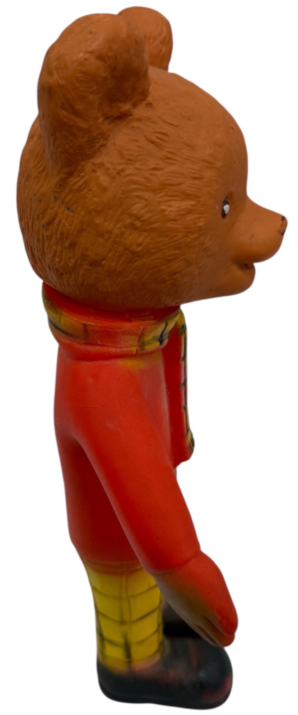 VIntage 1960's / 70's Rupert The Bear 11" Plastic Squeaky TV Toy. - Good Condition And Still Works