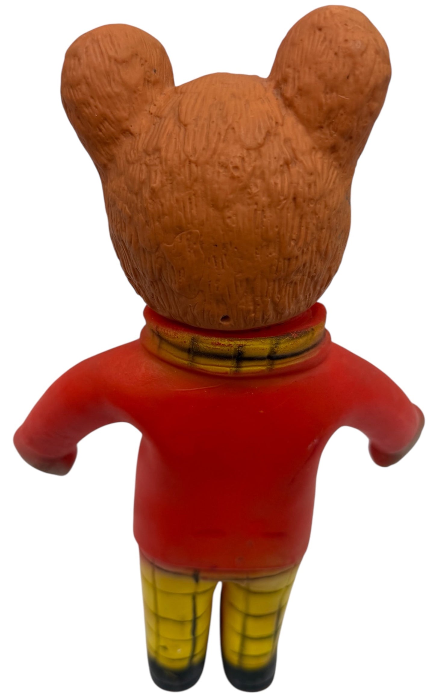 VIntage 1960's / 70's Rupert The Bear 11" Plastic Squeaky TV Toy. - Good Condition And Still Works