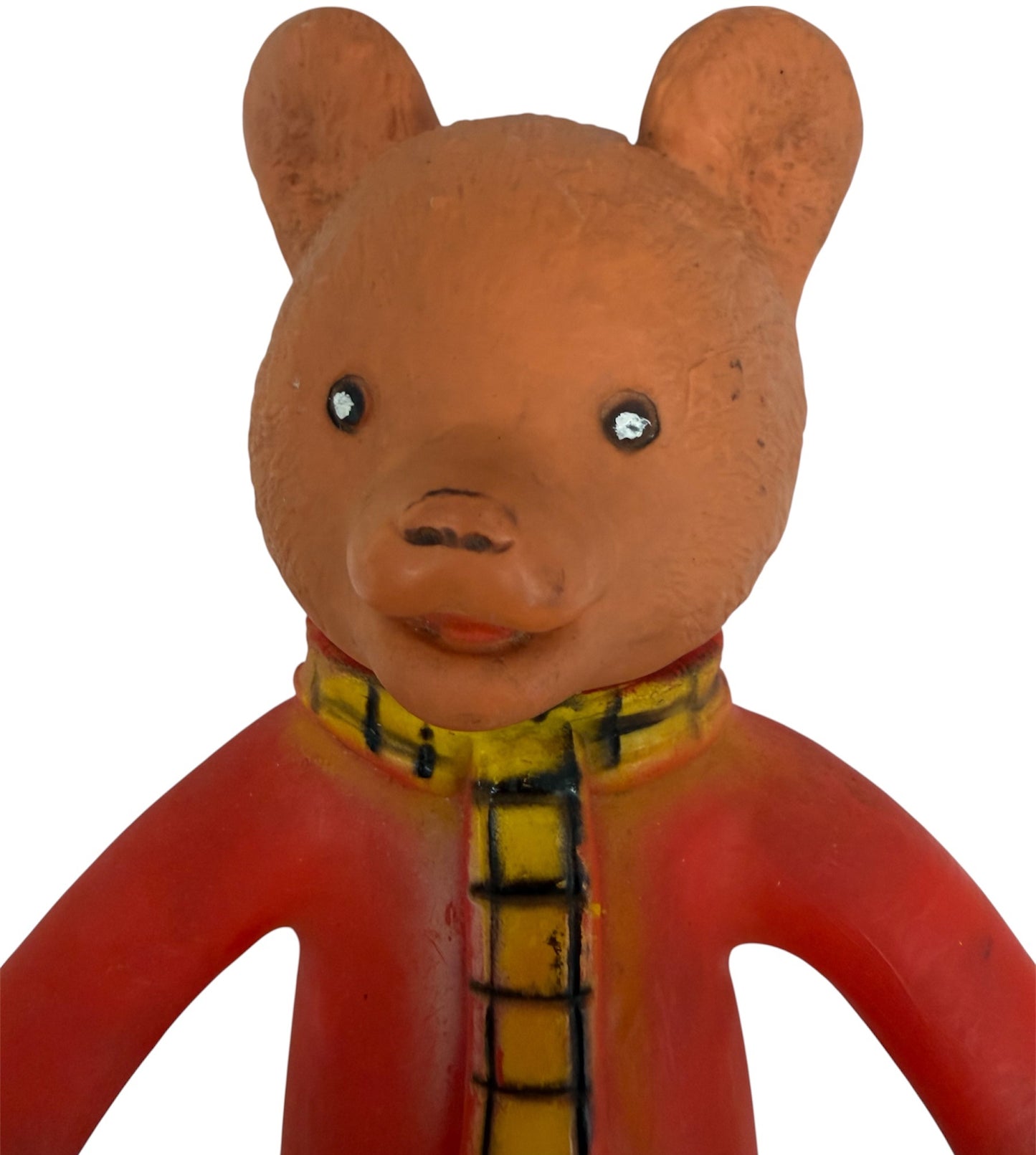 VIntage 1960's / 70's Rupert The Bear 11" Plastic Squeaky TV Toy. - Good Condition And Still Works