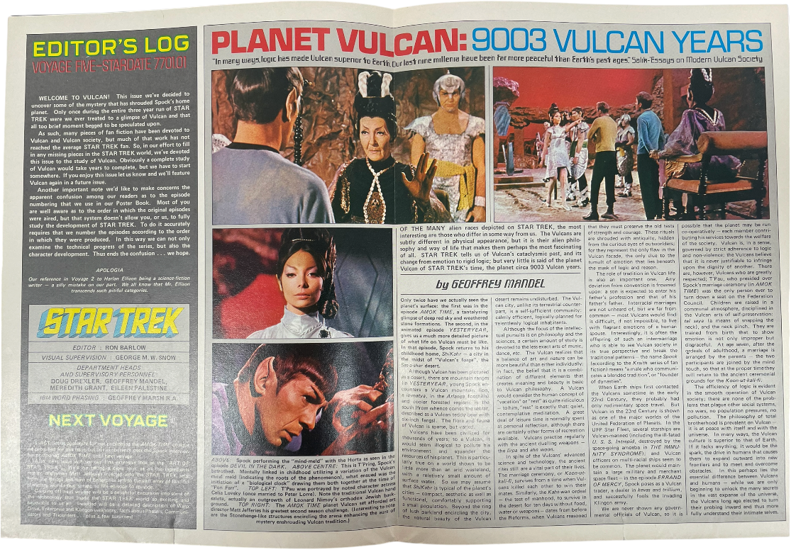 Vintage 1977 Star Trek The Original Series Giant Poster Book Voyage Five Stardate 7701.01