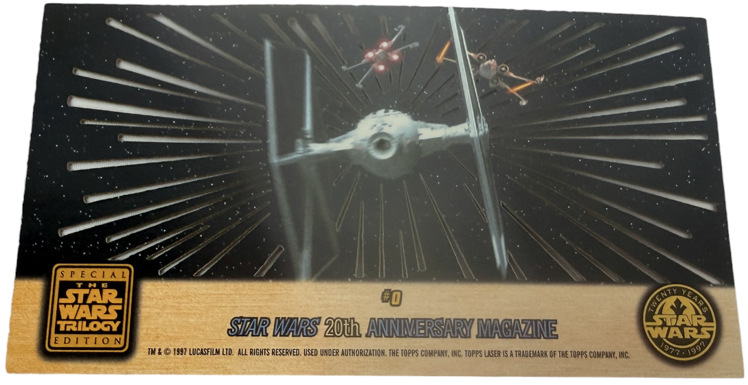 Vintage 1997 Topps Star Wars Trilogy Special Edition Widescreen Laser Cut Promo Card - 20th Anniversary Magazine  #0 - Ex Shop Stock