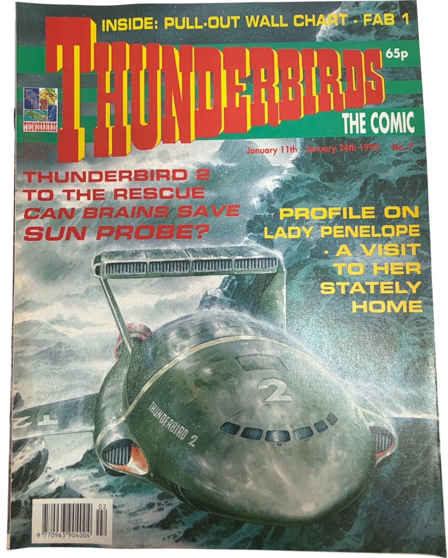 Vintage Gerry Andersons Thunderbirds Comic Magazine Issue No.7 January 24th 1992 - Ex Shop Stock (Grade 9.0)