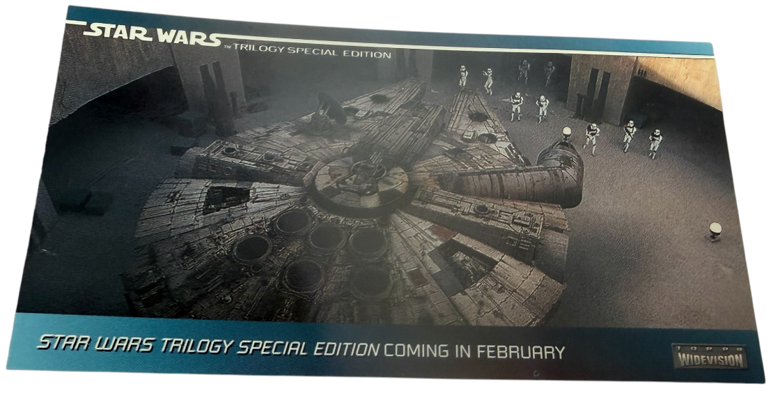 Vintage 1997 Topps Star Wars Trilogy Special Edition Widescreen Promo Card - Millennium Falcon P6 - Ex Shop Stock