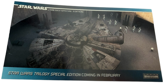 Vintage 1997 Topps Star Wars Trilogy Special Edition Widescreen Promo Card - Millennium Falcon P6 - Ex Shop Stock