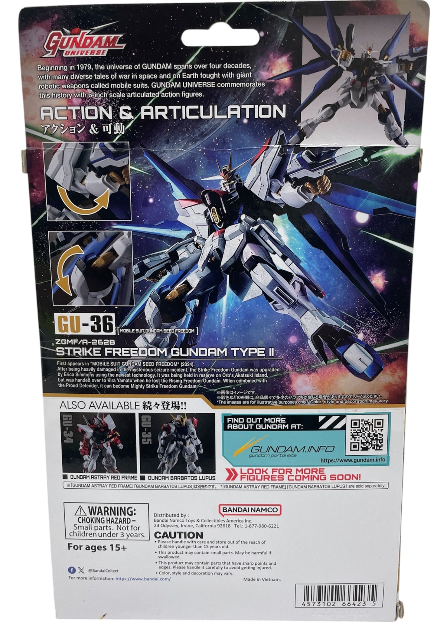 Bandai 2024 - ZGMF/A-262B Strike Freedom Gundam Type II GU-36 6 Inch Action Figure - Brand New Factory Sealed Ex Shop Stock