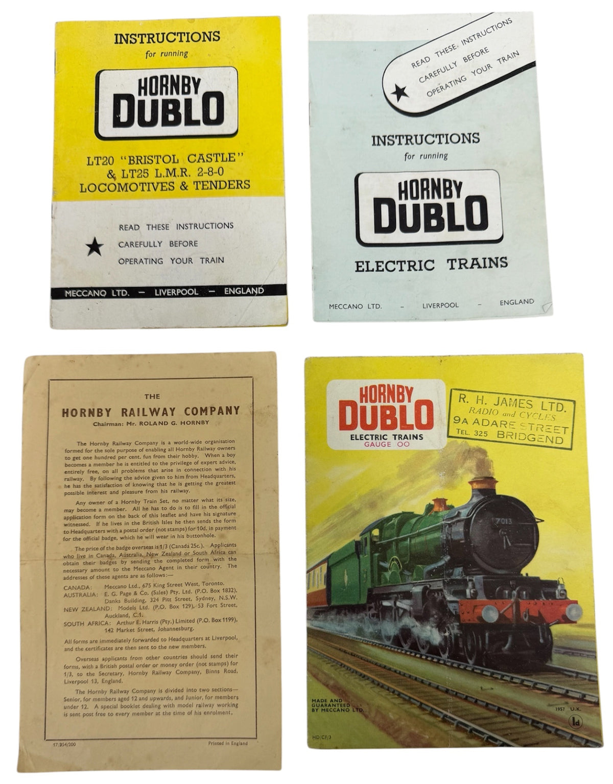 Vintage Hornby Dublo Instructions & Fold-Out Colour Catalogue Brochure - Meccano - Very Good Condition