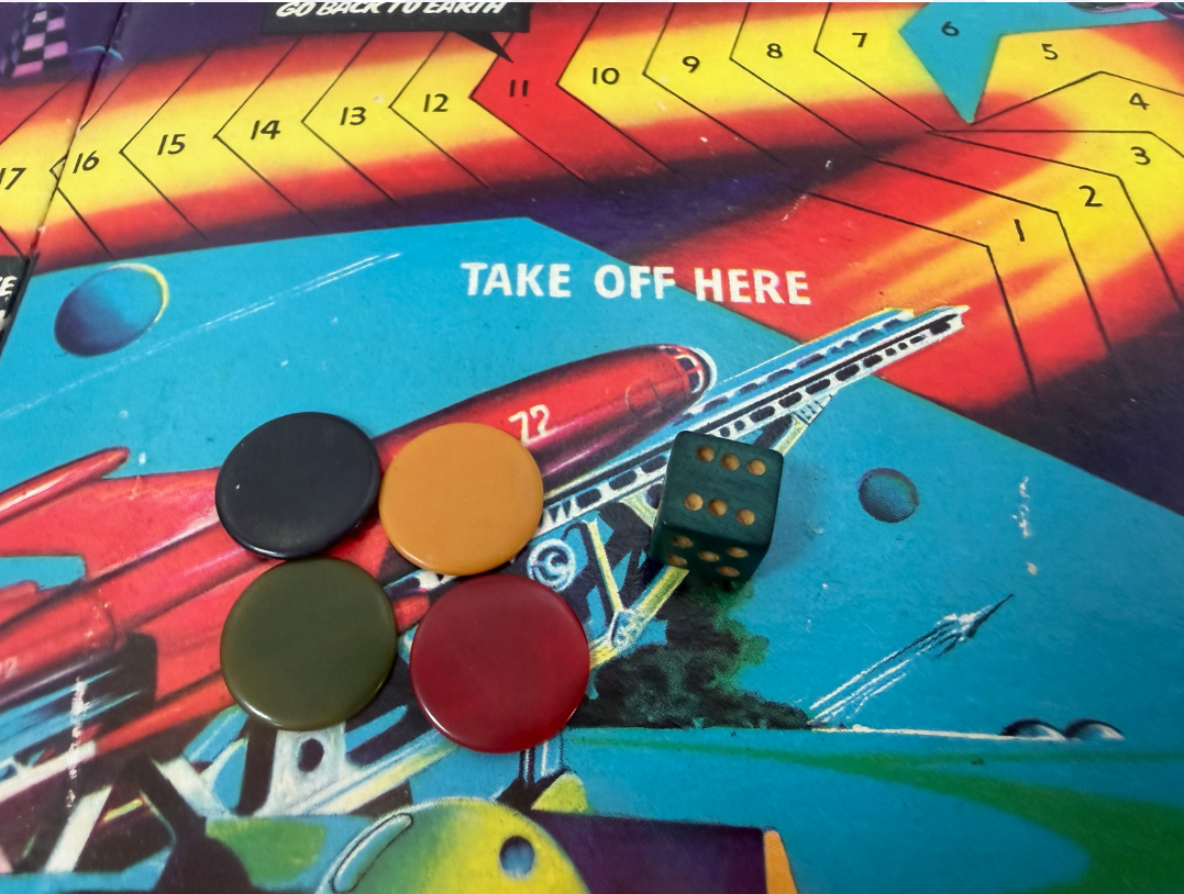 Vintage 1950's A Berwick Game - Space Race Board Game - Complete In The Original Box.