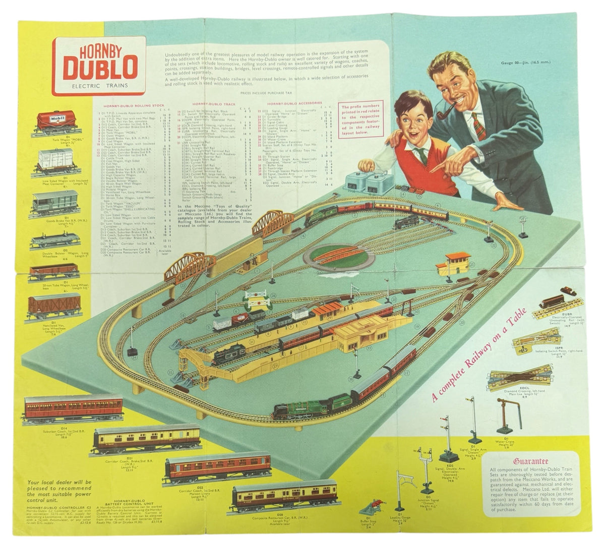 Vintage Hornby Dublo Instructions & Fold-Out Colour Catalogue Brochure - Meccano - Very Good Condition