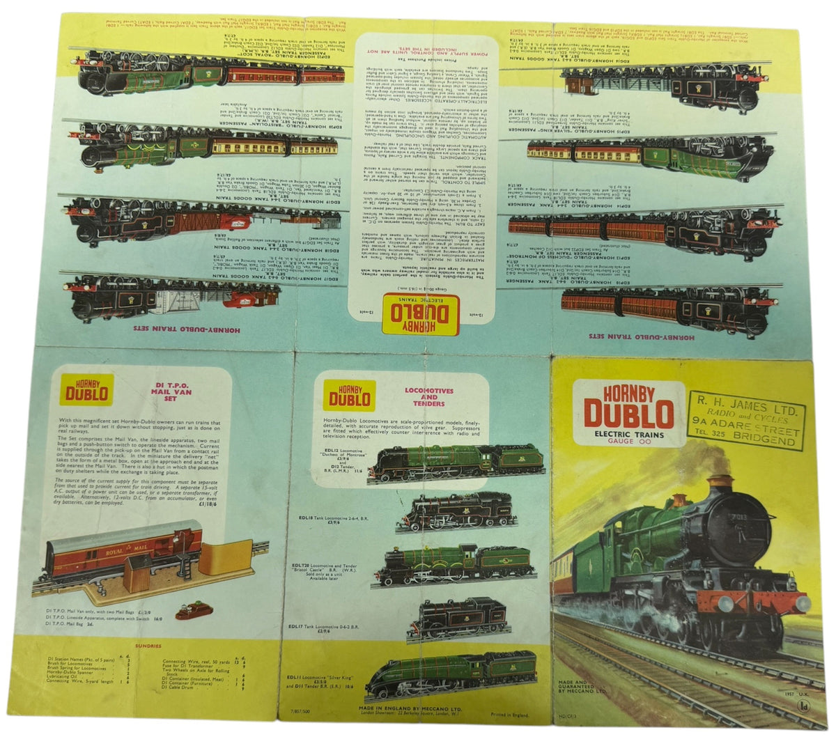 Vintage Hornby Dublo Instructions & Fold-Out Colour Catalogue Brochure - Meccano - Very Good Condition