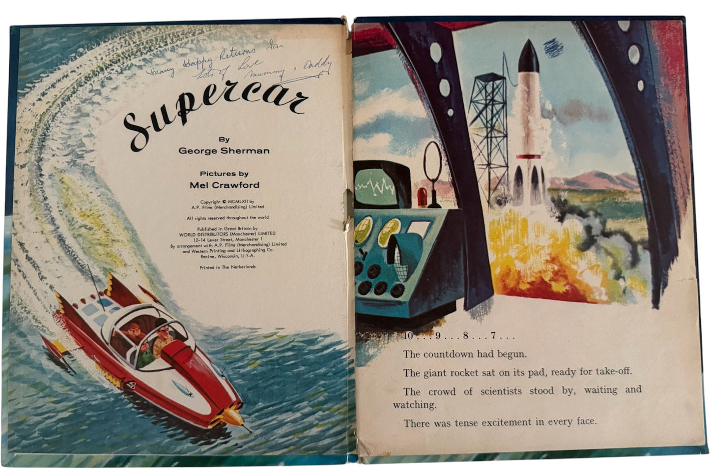 Vintage 1962 World Distributors - Gerry Andersons Supercar A Big Television Book