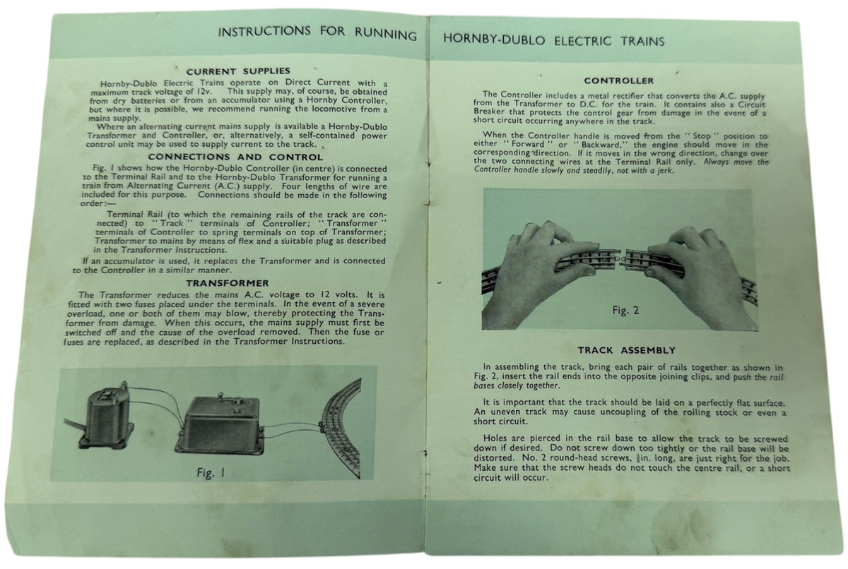 Vintage Hornby Dublo Instructions & Fold-Out Colour Catalogue Brochure - Meccano - Very Good Condition