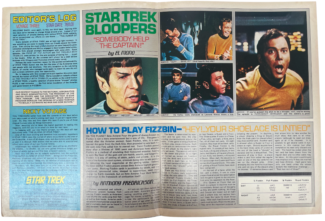 Vintage 1976 Star Trek The Original Series Giant Poster Book Voyage Three Stardate 7611.01.