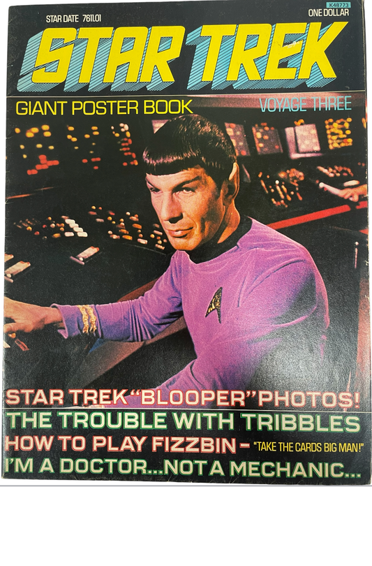 Vintage 1976 Star Trek The Original Series Giant Poster Book Voyage Three Stardate 7611.01.