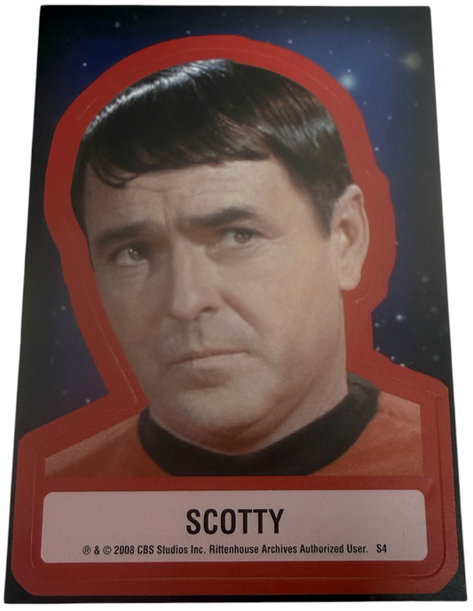 Vintage 2008 Rittenhouse Star Trek 40th Anniversary Series 2 - Scotty Sticker S4 - Mint Condition - Ex Shop Stock