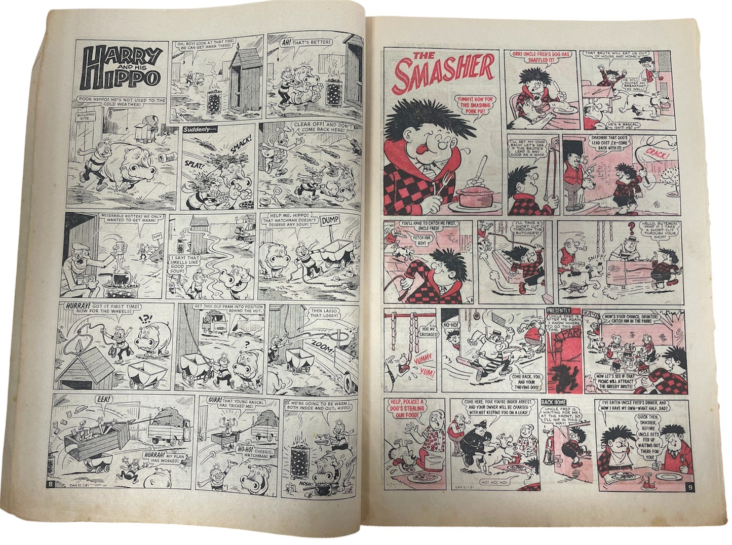 Vintage 1981 The Dandy Weekly Boys And Girls Comic Issue No. 2045 January 31st 1981 By D C Thompson &amp; Co (3.5 Grade)