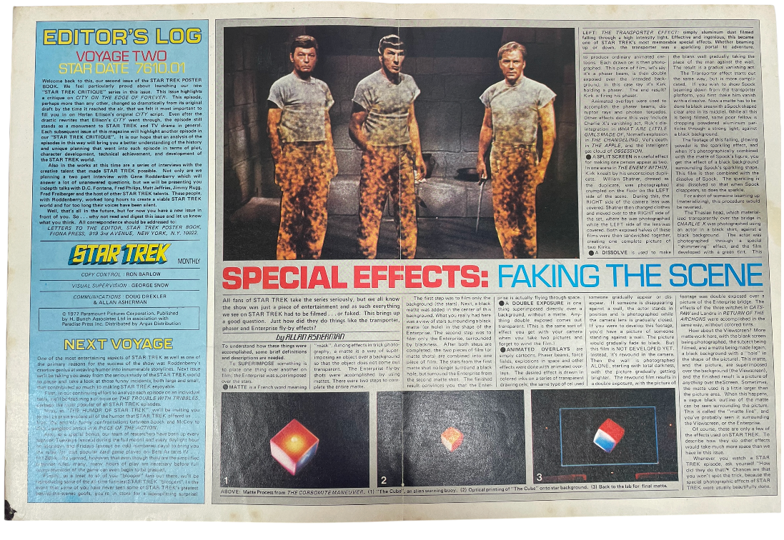 Vintage 1976 Star Trek The Original Series Giant Poster Book Voyage Two Stardate 7610.01 - UK Release March 1977