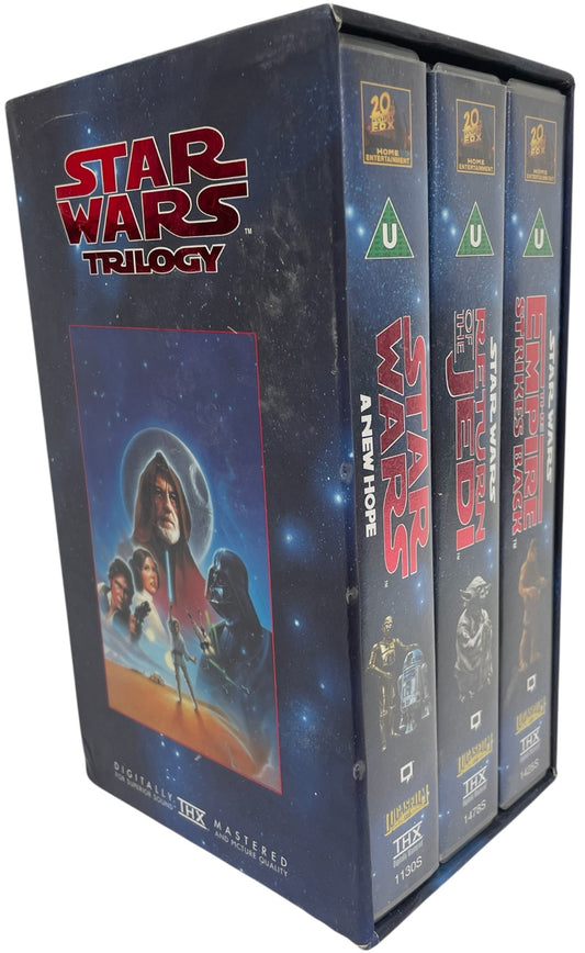 Vintage 1995 Lucas Film Digitally Remastered Star Wars The First Movie Trilogy Box Set VHS Video Cassettes 20th Century Fox - Ex Shop Stock