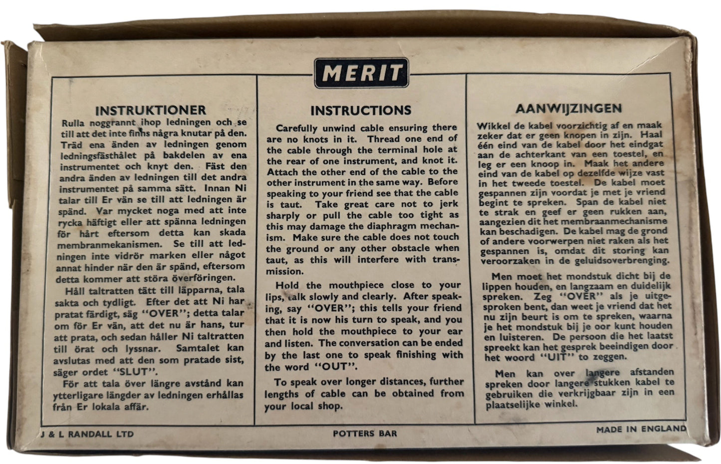 Vintage 1962 Merit Gerry Andersons Supercar Ultra Rare Intercom Set - Fantastic Condition Unused - In The Original Box