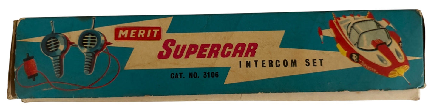 Vintage 1962 Merit Gerry Andersons Supercar Ultra Rare Intercom Set - Fantastic Condition Unused - In The Original Box