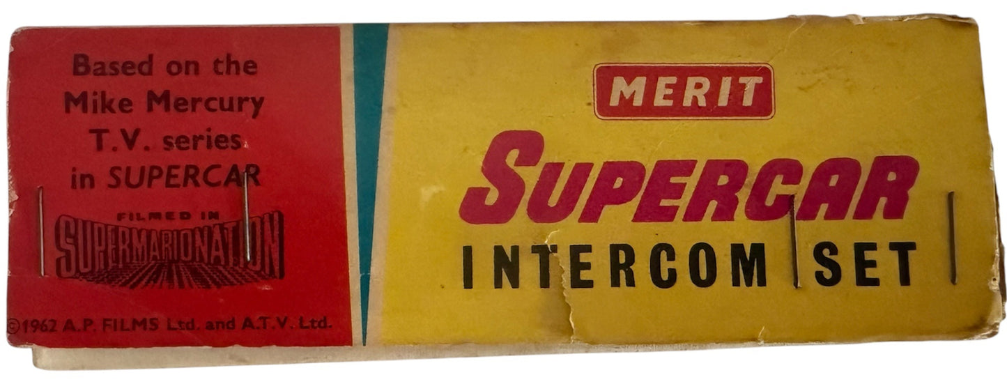 Vintage 1962 Merit Gerry Andersons Supercar Ultra Rare Intercom Set - Fantastic Condition Unused - In The Original Box
